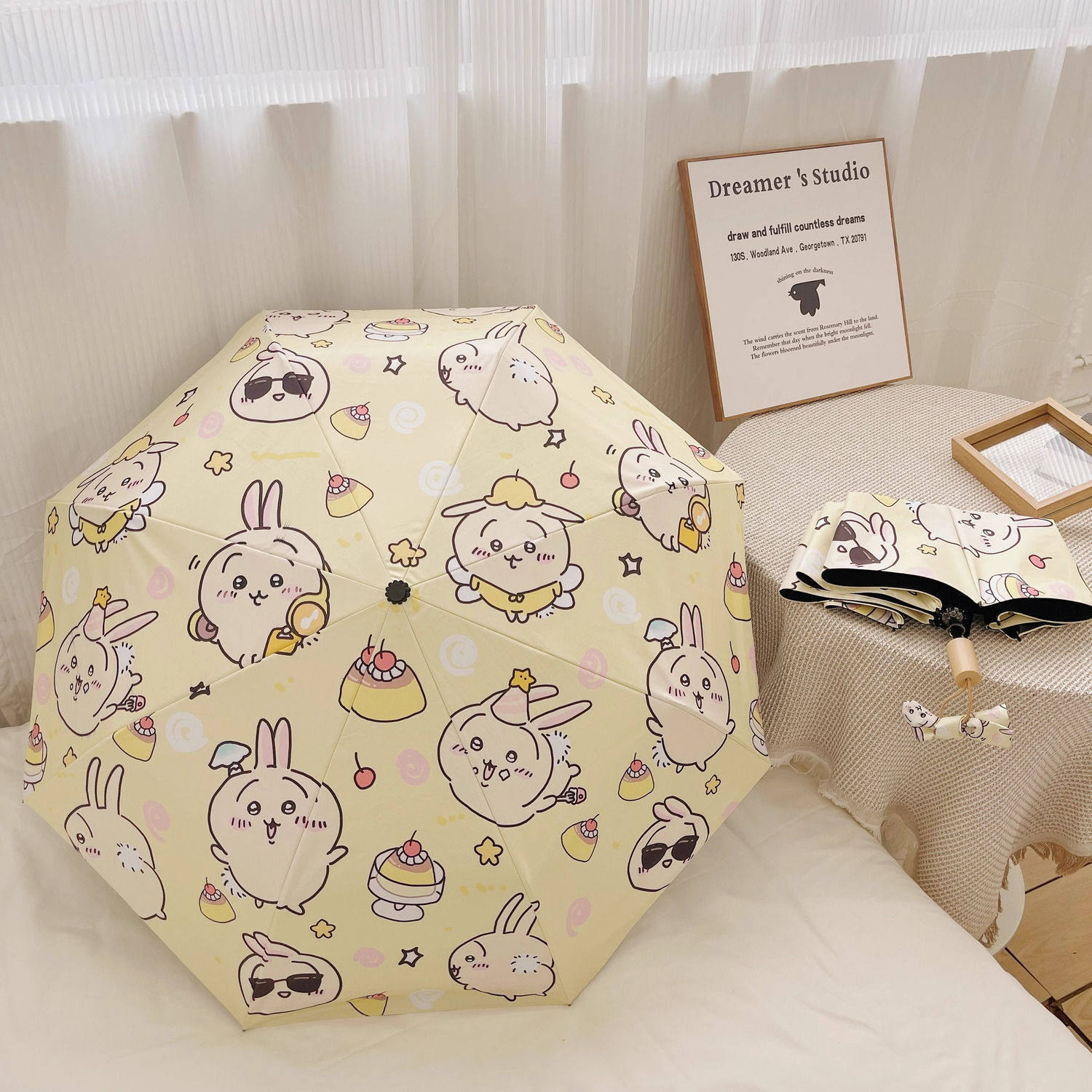 伞防晒防紫外线全自动伊卡可爱吉伞折叠雨伞女晴雨两用太阳哇遮阳