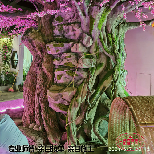 仿真榕树GRC水泥雕刻仿真树大型包柱子景观树大型仿真樱花树定制