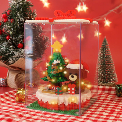 柏裕88120圣诞熊礼盒拼装益智积木玩具小红书同款女孩圣诞节礼物