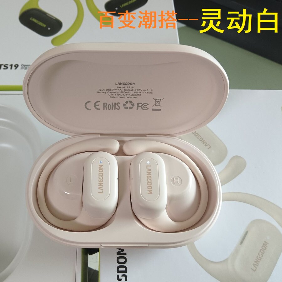 兰士顿蓝牙耳机挂耳式双麦通话降噪抗风噪运动跑步骑行2025防水新