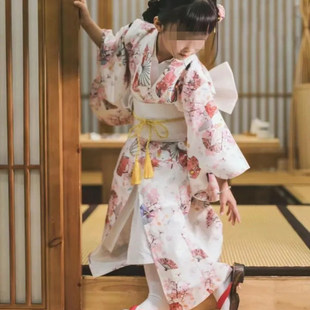 日本儿童和服女童改良传统日式浴衣女童连衣裙演出服摄影道具服装