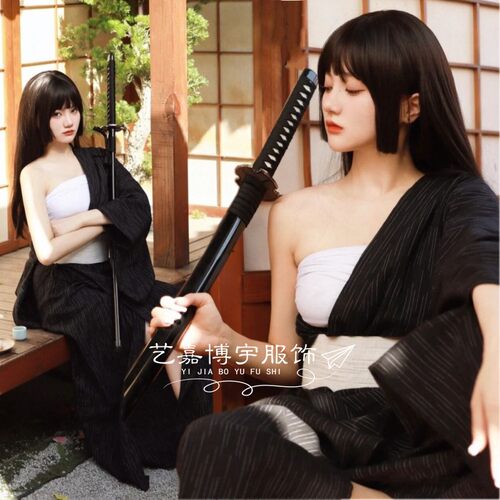 日式和服女武士传统浴衣长袍