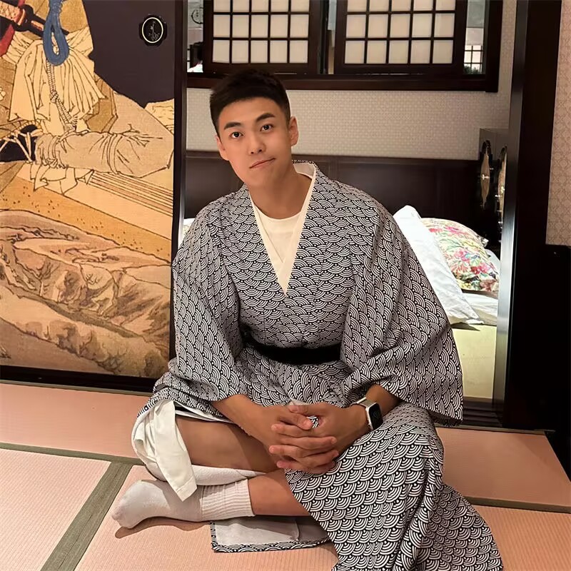 日本和服日式男正装武士浴衣男士料理店日系传统摄影写真剧本服装
