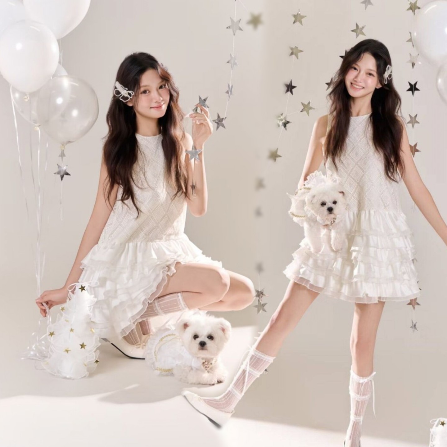 影楼新款拍照主题韩系高级甜美氧气少女个人肖像艺术照片摄影服装