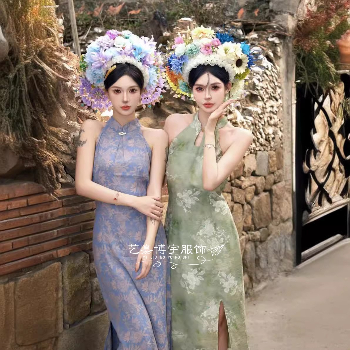 浔埔女簪花旗袍闺蜜主题写真服装