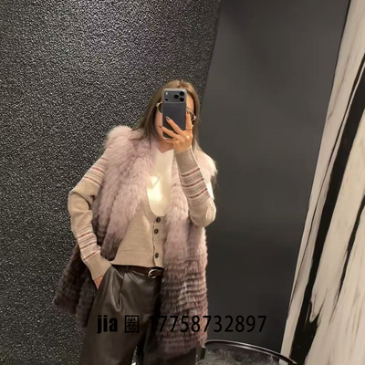 2025秋冬新品中长款狐狸毛皮草马甲 价私问