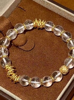 S925纯银白水晶手链女时尚显白高颜值多巴胺少女风小众设计高级