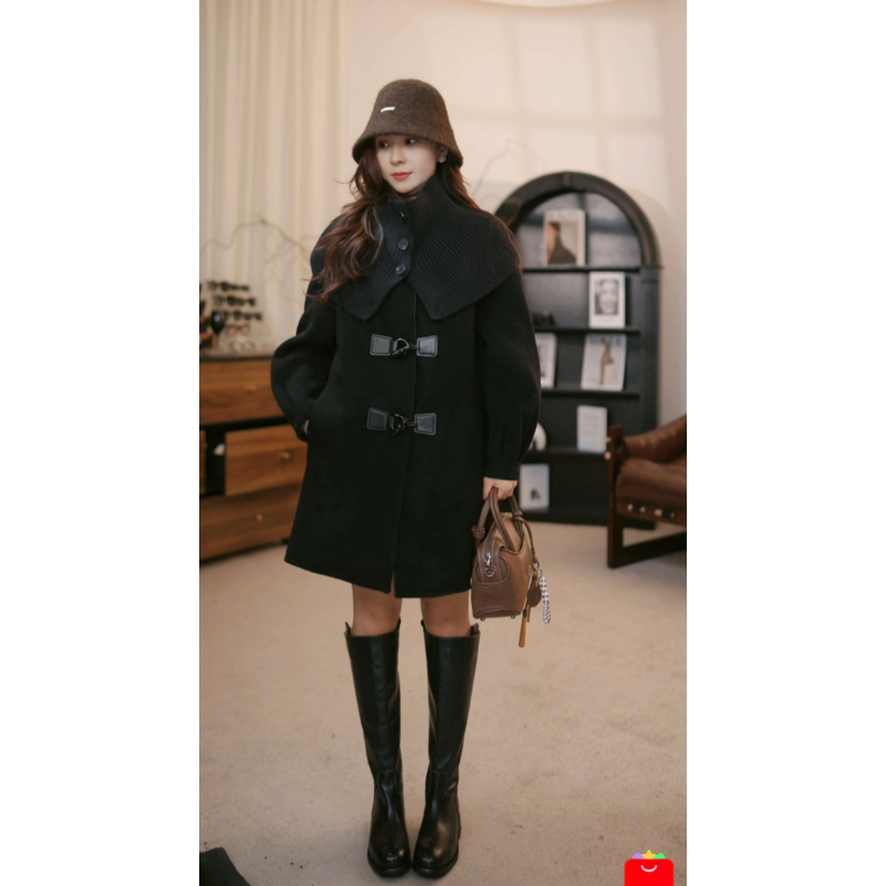 JCMM JANE1025 EL家正品保真可脱卸羊毛羊绒大衣