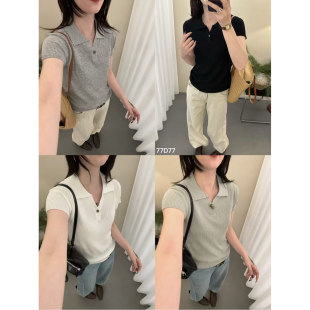 JANE 2037 0324 翻领针织短袖 77D77 ON高品质设计师款 JCMM