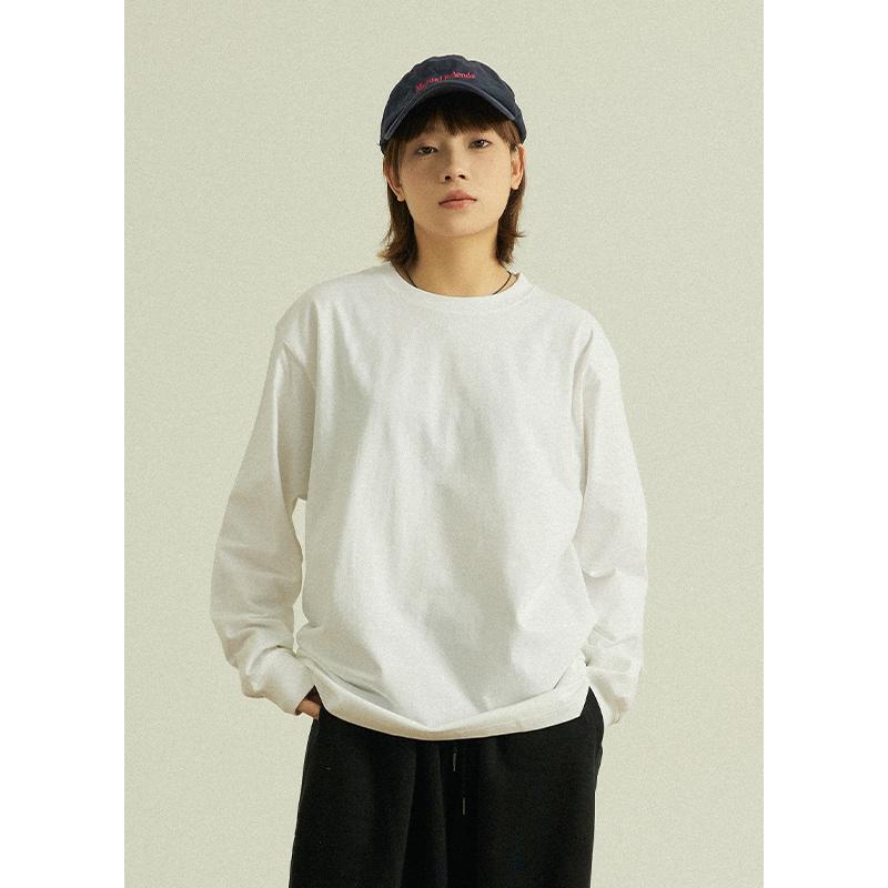 全棉男女同款长袖百搭T恤