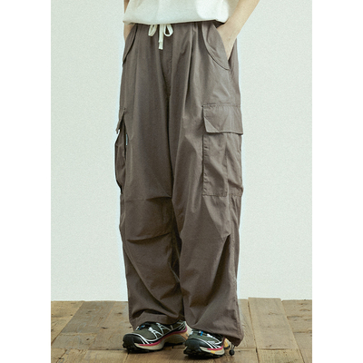 日系复古工装宽松伞兵裤