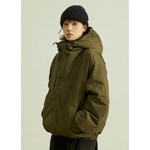 冬季日系纯色工装羽绒服