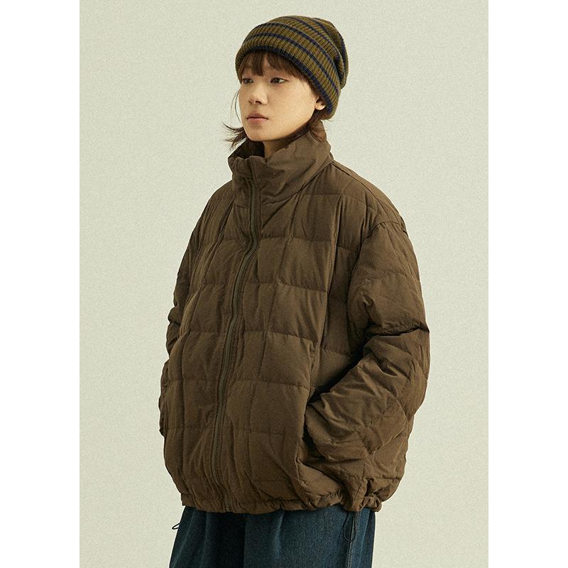 日系复古90白鸭绒保暖羽绒服