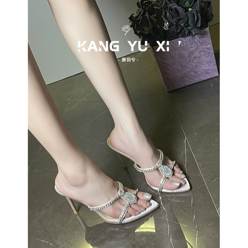 康羽兮丨绝美宝石水钻高跟凉鞋女