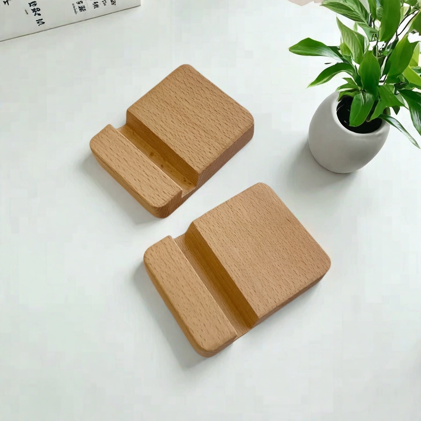 橡木黑胡桃木色板手机支架