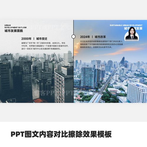 PPT图文内容对比擦除效果模板