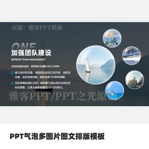 PPT气泡多图片图文排版模板