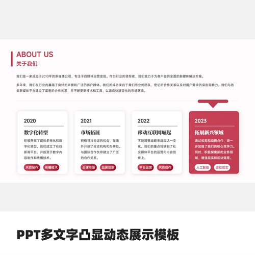 PPT多文字凸显动态展示模板