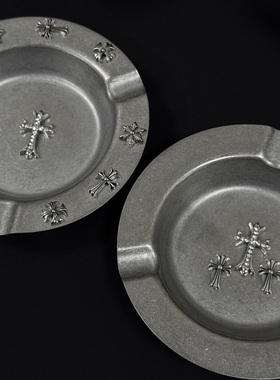 十字架复古不锈钢烟灰缸水洗防摔装饰品餐厅酒店客厅复古风创意