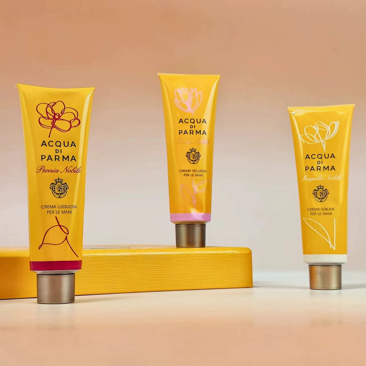 现 Acqua Di Parma帕尔玛之水 香氛护手霜30ml玫瑰/木兰/牡丹套盒