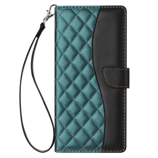 适用于荣耀Honor 90 Lite 5G/X50i 5G手机套拼接撞色菱形格纹保护套翻盖式皮套软硅胶外壳全包边防摔插卡支架