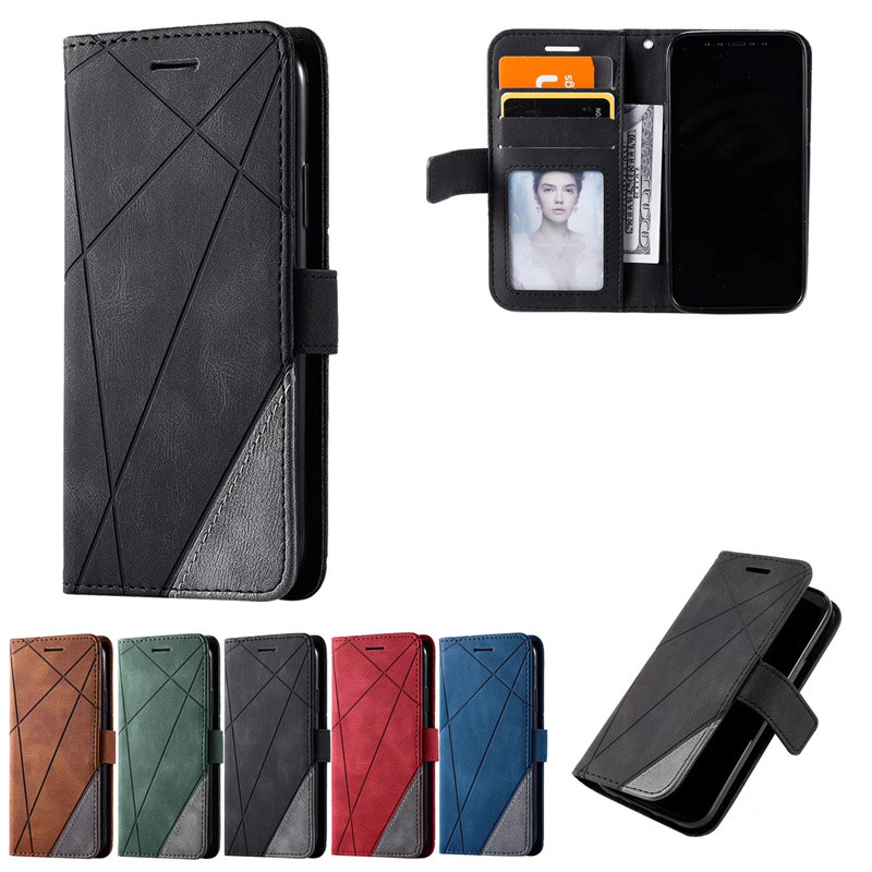 适用于小米Poco C55手机壳Xiaomi pococ55保护套全包边插卡翻盖式软硅胶内壳防摔皮套纯色支架简约PU皮质商务