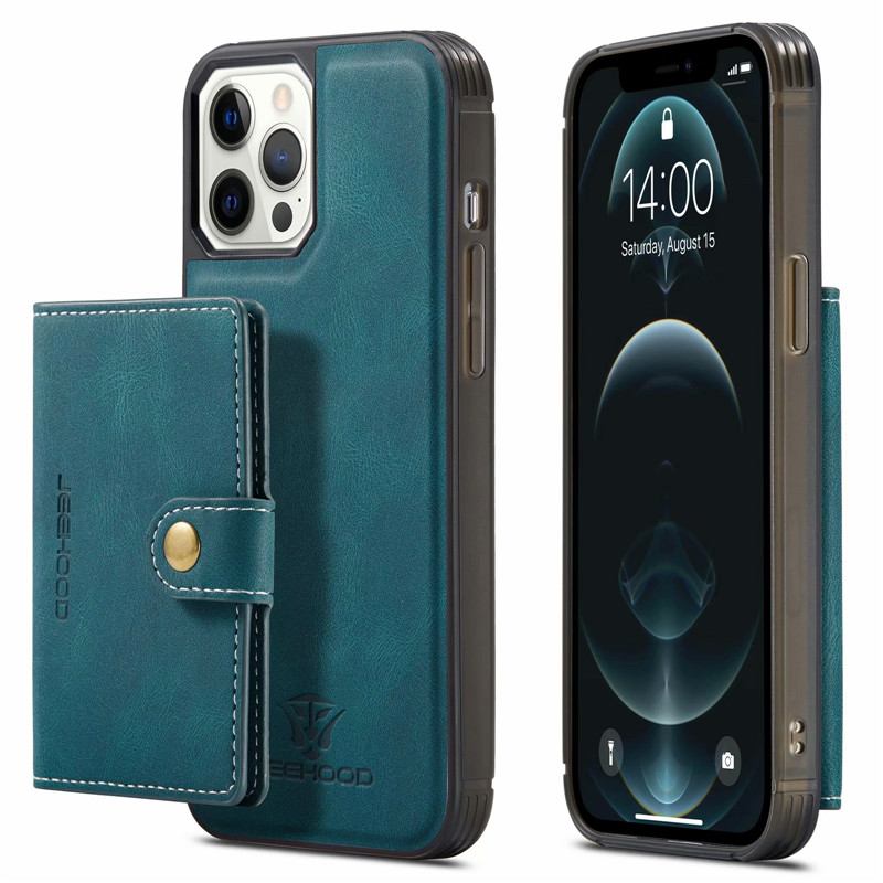 适用于苹果16 15 14 Plus 13 12 mini 11 Pro 16E XR XS Max 7 8 SE多功能磁吸可拆分插卡手机壳钱包保护皮套