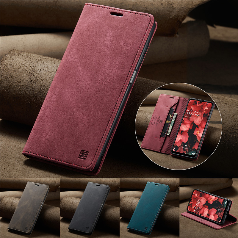 磁吸扣头层牛皮自动贴合磁吸翻盖