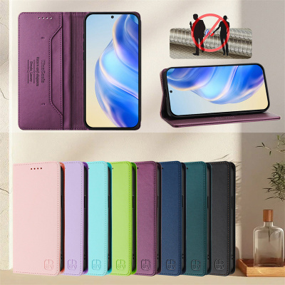 适用于小米Poco M7 Pro 4G 5G国外版手机套对磁吸扣翻盖式保护皮套软硅胶外壳全包边防摔插卡支架高档男女款