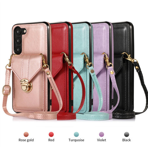 适用于三星galaxy note 10 20 plus pro ultra手机壳A51 A71 A32 4g 5g可插放卡M32斜挎式挂绳钱包款保护皮套