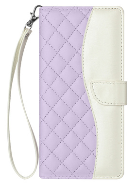 适用于OPPO Reno 7Z 5G/Reno7 Lite手机套拼接撞色菱形格纹保护套翻盖式皮套软硅胶外壳全包防摔插卡支架创意