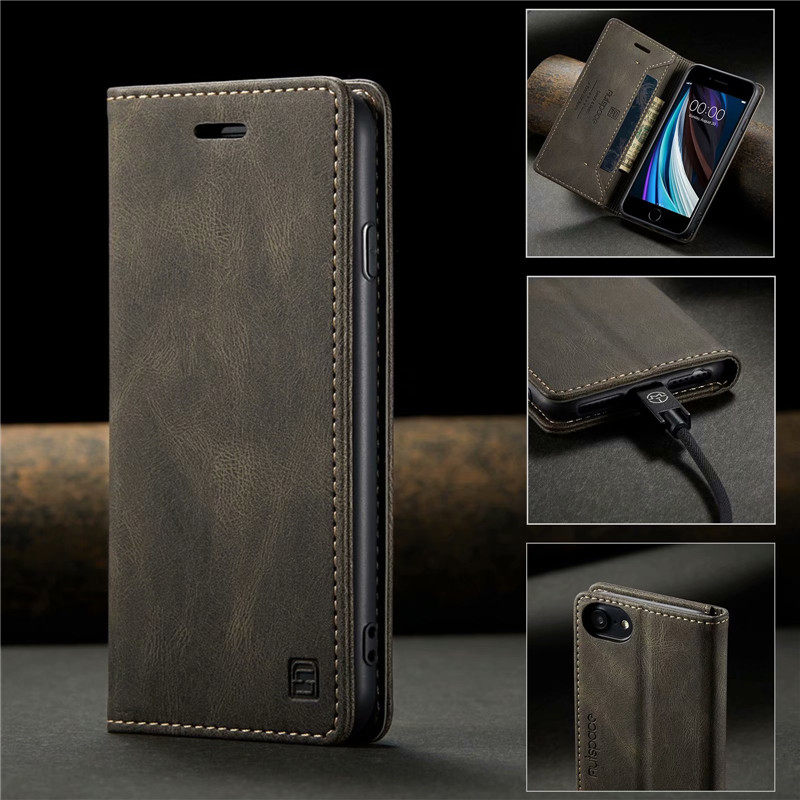 适用于苹果6splus手机壳6s/7/8/plus真皮套iphoneSE2020翻盖皮套