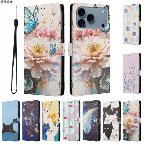 适用于Tcl L9 Plus/L9 Plus+ 手机套可爱卡通彩绘保护套翻盖皮套防摔软硅胶壳插卡支架时尚简约个性男女款