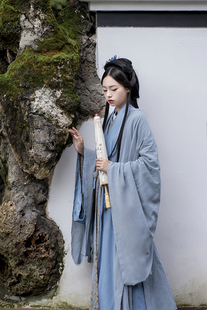 【蓝桥】欲归原创汉服直裾东汉魏晋直身交领传统改良三重衣