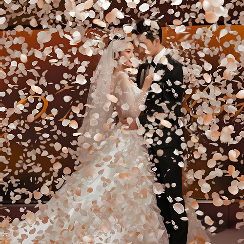 花瓣雨结婚礼炮手拧彩带喷花筒