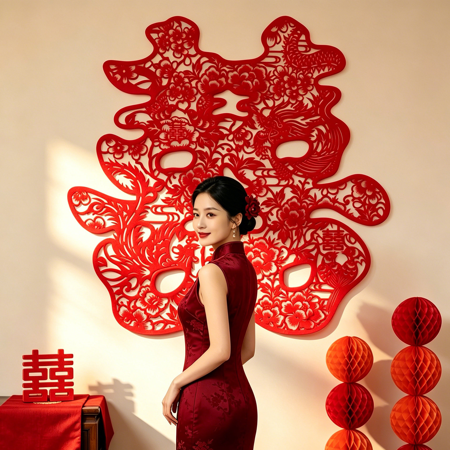 婚房布置超大喜字贴结婚女方卧室装饰囍字墙门贴婚礼新房拍照道具