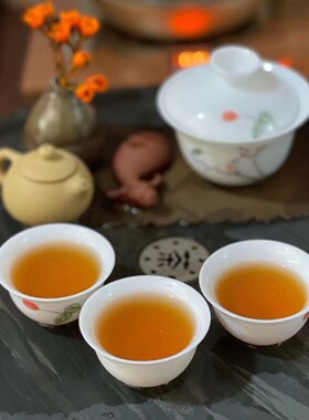 顺龙羊胎玉手绘茶备中式茶具