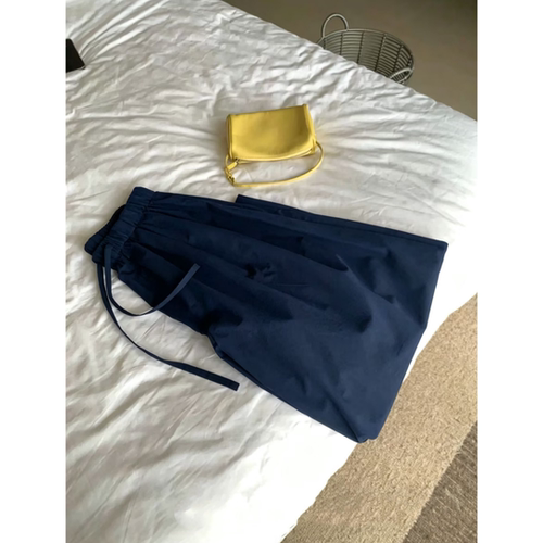月亮家62578夏松紧腰休闲阔腿裤