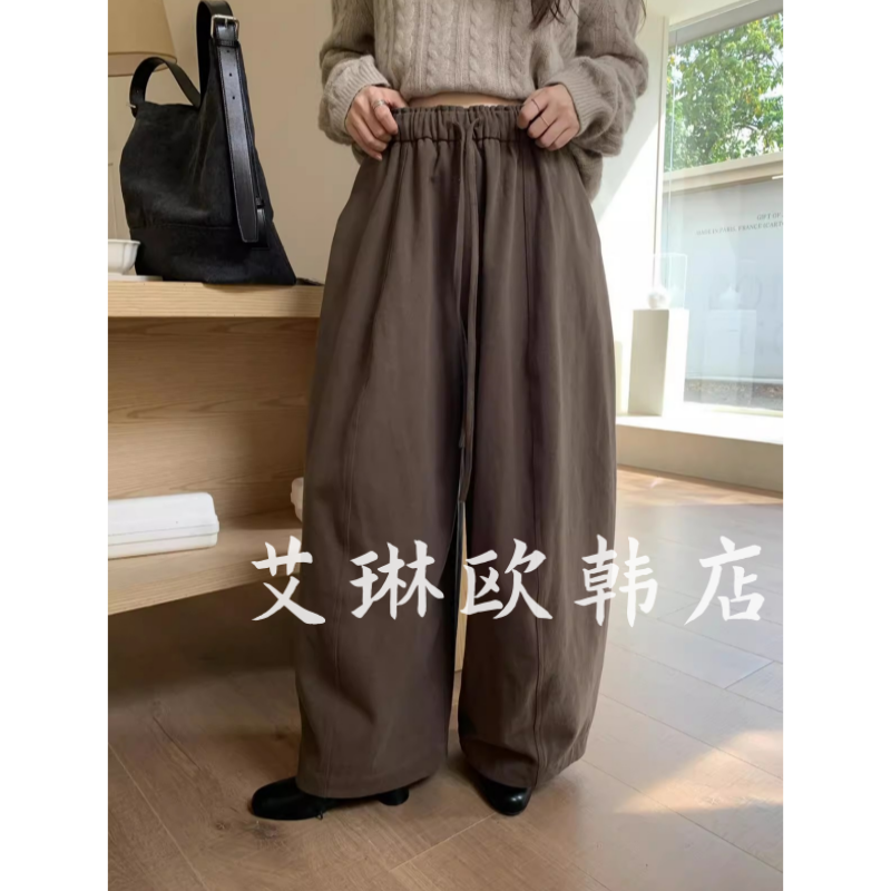 25268松紧腰内里磨毛汉麻休闲裤