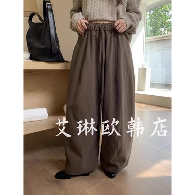 25268松紧腰内里磨毛汉麻休闲裤