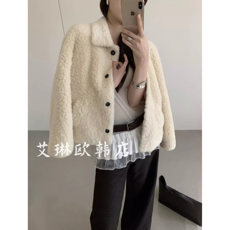 卡蔓韩标MM352冬皮毛一体短外套