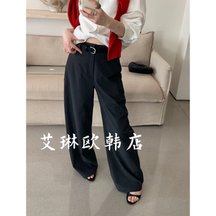 腰带高腰显瘦直筒阔腿裤 1夏款 西装 裤 女 3.14 长裤 卡蔓OQQOMM512