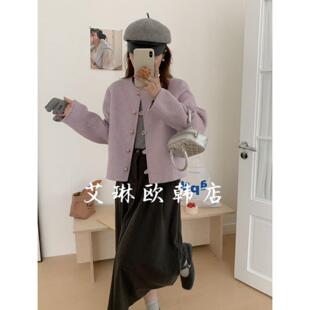 福利不退10229新圆领小金扣双面羊绒100澳洲超细羊毛大衣外套女