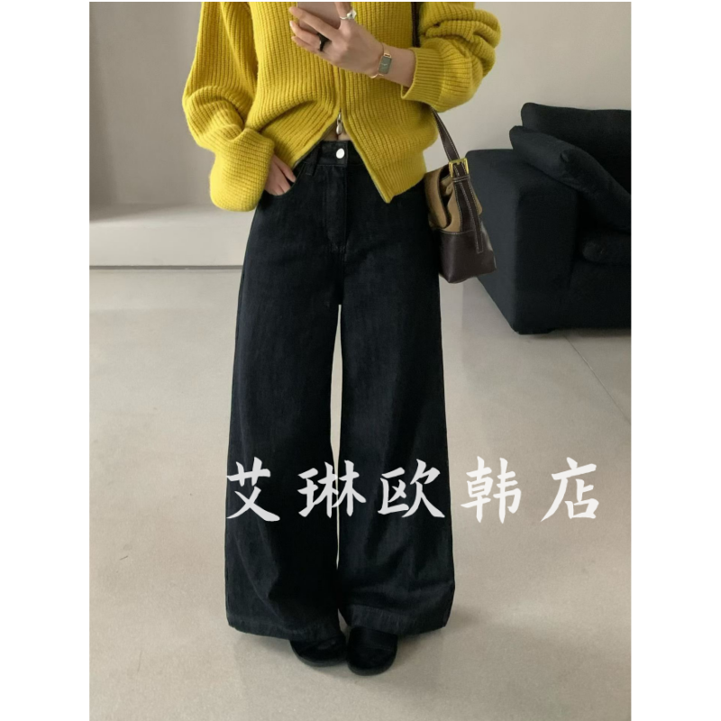 2980高腰显瘦抓绒微喇牛仔裤