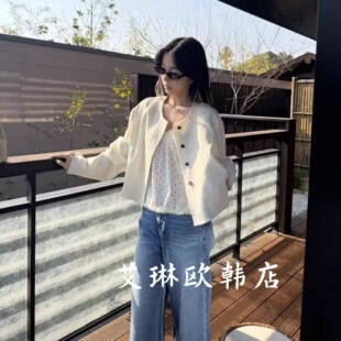 3.21 卡蔓浅之夏QZX10812春韩系简约休闲莱赛尔亚麻短外套女