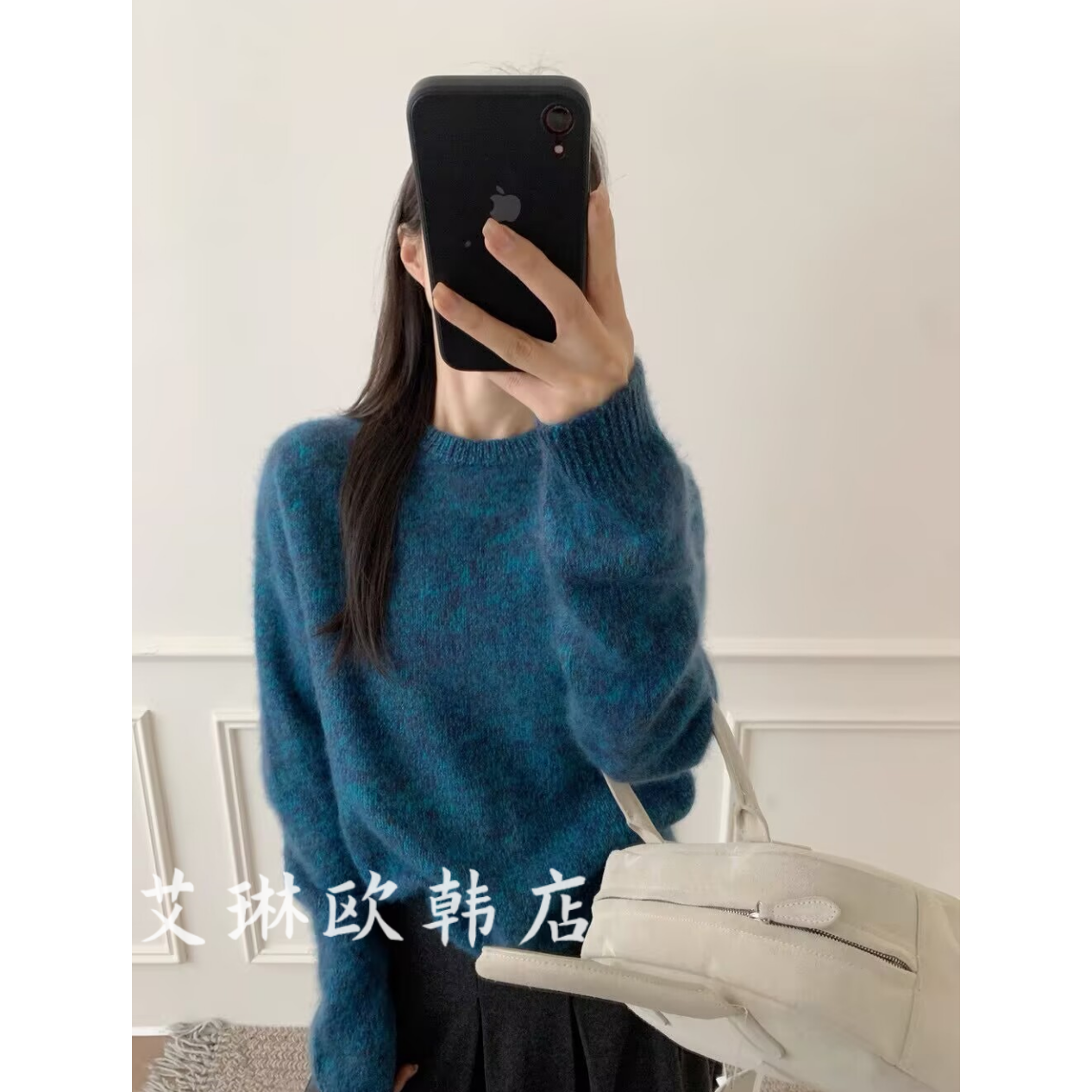 6597欧货冬款拉毛羊毛花纱毛衣女
