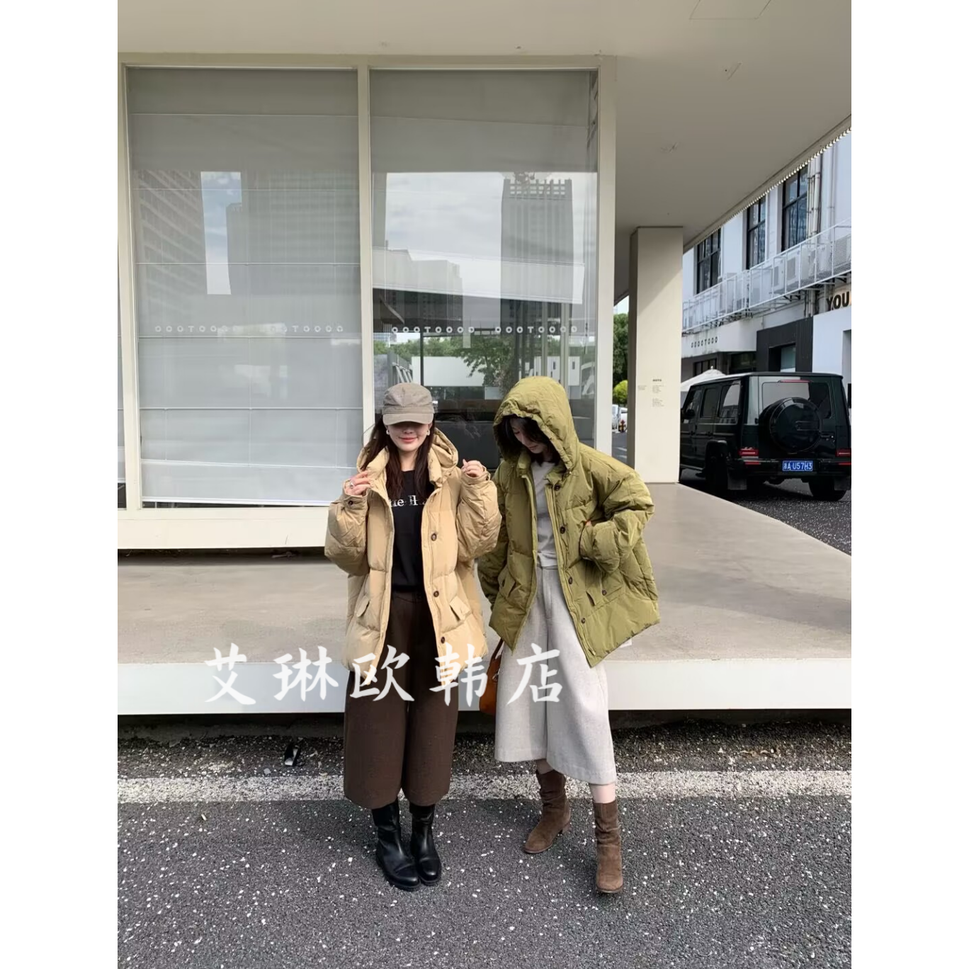 QZX803连帽立领白鸭绒羽绒服外套