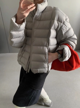 福利卡蔓enxi韩标MM8037冬季轻薄排骨羽绒服百搭90白鸭绒外套女