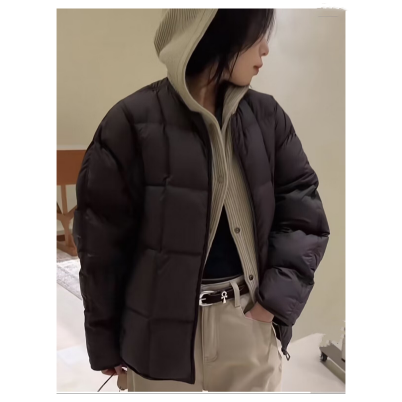 3232欧货针织帽90白鸭绒羽绒服