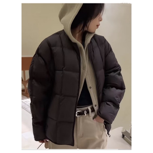 欧货可拆卸针织帽90白鸭绒休闲羽绒服外套女 新款 12.3 3232冬装